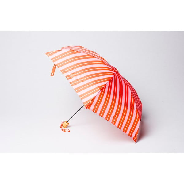 Skladací dáždnik Stripe, oranžovo-ružový