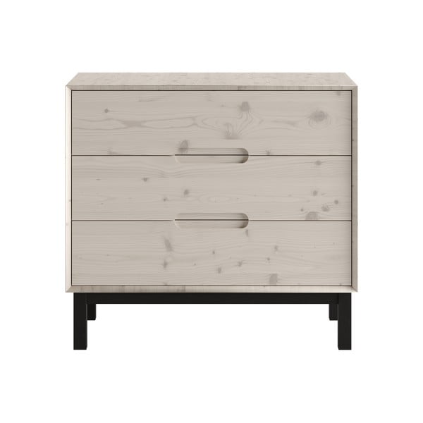 Biela nízka detská komoda z borovicového dreva 100x91 cm Country – Pinio