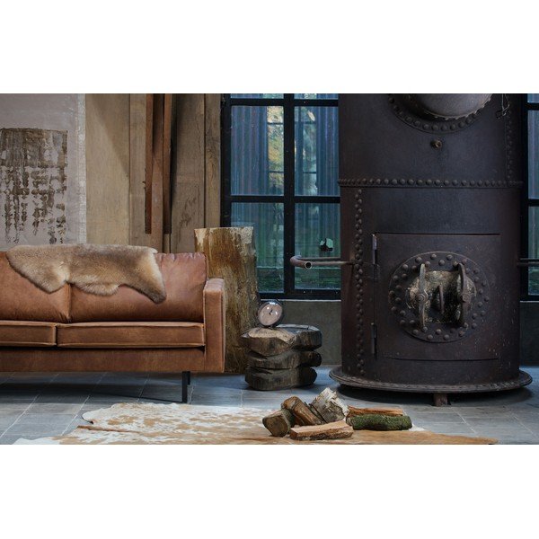 Hnedá pohovka z imitácie kože 190 cm Rodeo – WOOOD-image-4