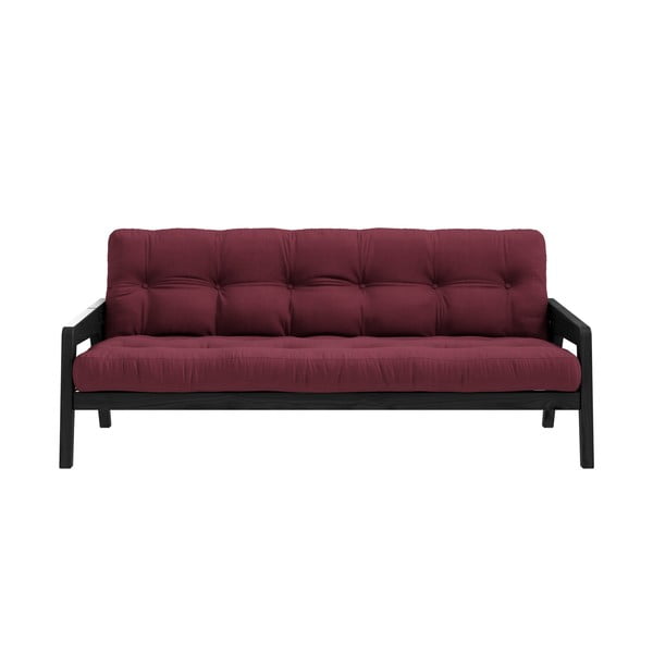 Čierna variabilní rozkladacia pohovka s futónom ve vínovočervenej farbe Karup Design Grab Black/Bordeaux