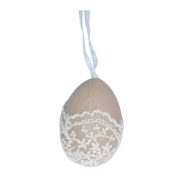 Béžová závesná dekorácia Ewax Egg Lace