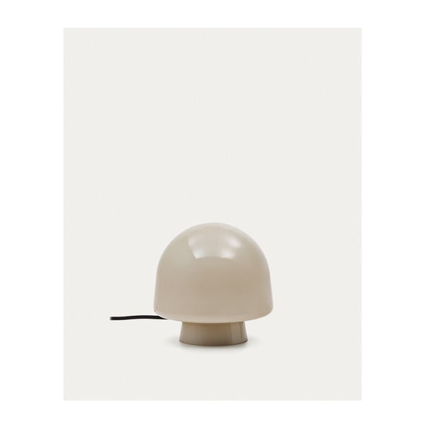 Stolová lampa sivobéžová so skleneným tienidlom (výška 20 cm) Reig – Kave Home-image-3