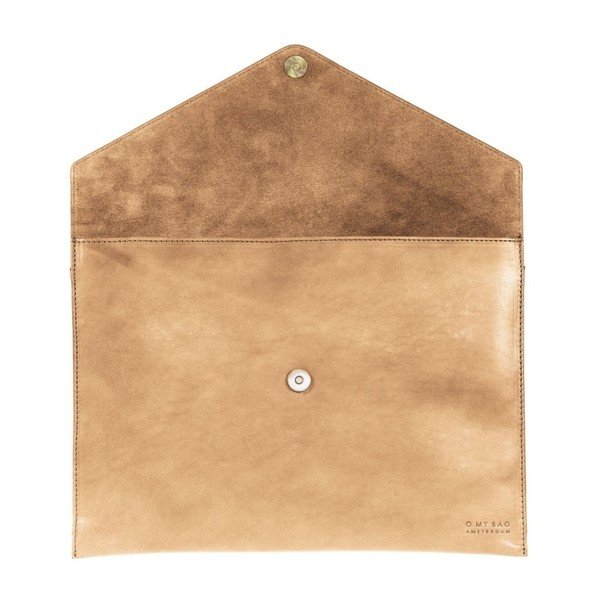 Béžový kožený obal na notebook 13" v tvare obálky O My Bag-image-2