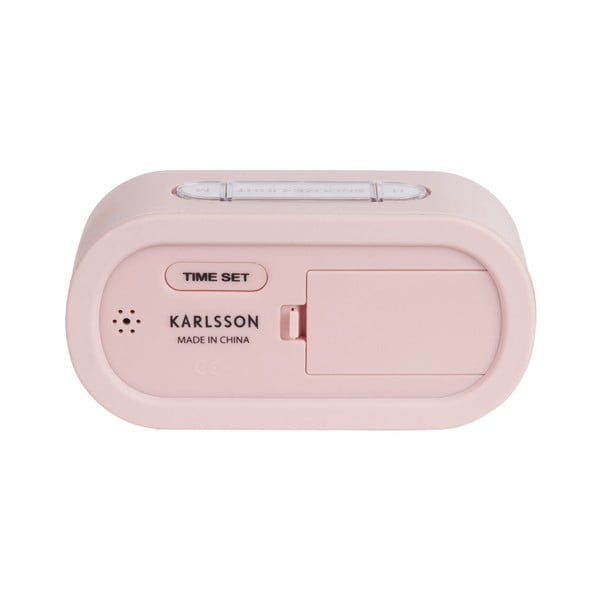 Svetloružový pogumovaný budík Karlsson Gummy-image-2