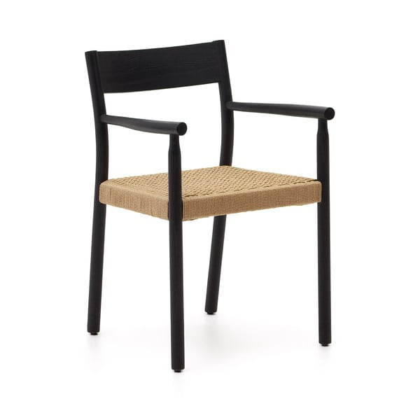 Čierna/v prírodnej farbe jedálenská stolička z dubového dreva Yalia – Kave Home