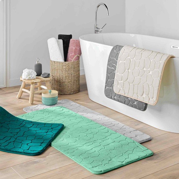 Béžová textilná kúpeľňová predložka 50x120 cm Ricochet – douceur d'intérieur-image-2