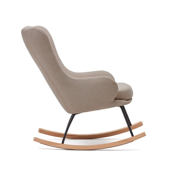 Béžové hojdacie kreslo z textílie bouclé Maustin – Kave Home-image-2