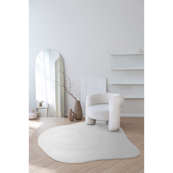 Biely vlnený koberec 150x150 cm Olsen – Asiatic Carpets-image-1