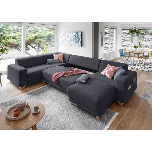 Antracitová rozkladacia/s úložným priestorom rohová pohovka (ľavý roh/do tvaru "U") Classy Sophie – Miuform-image-4