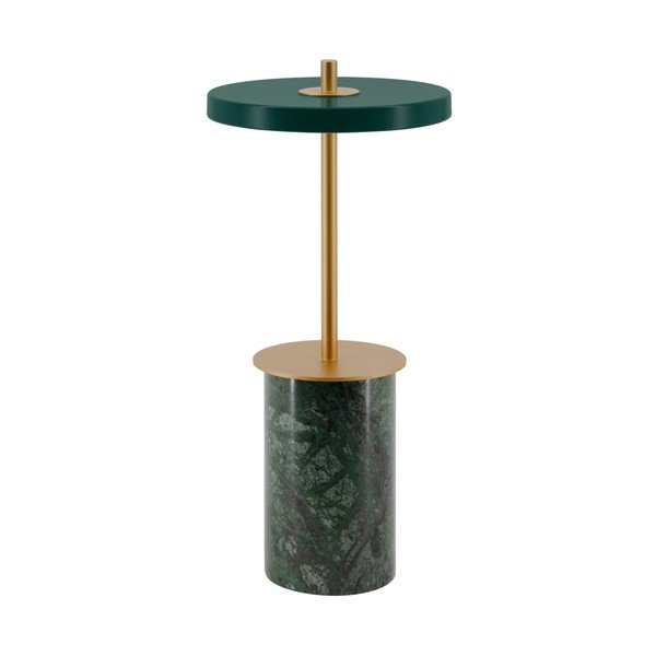 Zelená mramorová LED stolová lampa so stmievačom s kovovým tienidlom (výška  25,5 cm) Asteria Move Mini – UMAGE