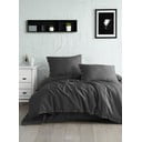 Tmavosivé obliečky na jednolôžko z bavlny Renforcé 140x200 cm Como Striped – Mila Home Luxury