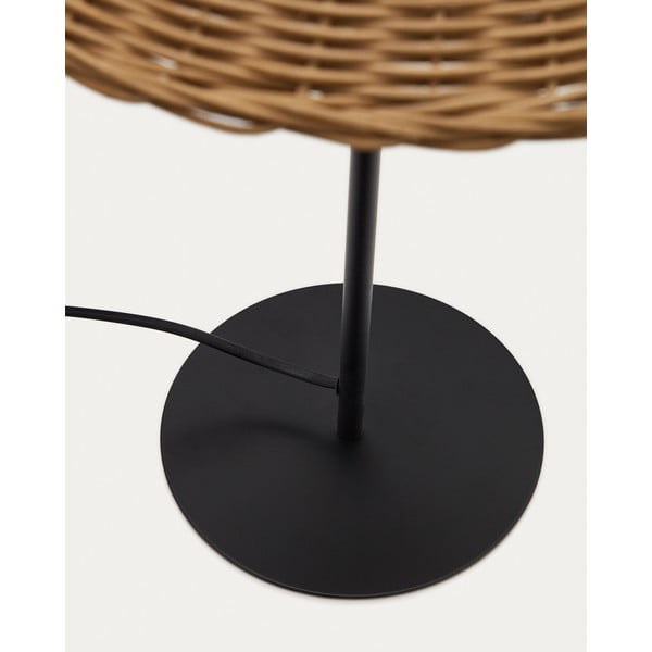 Stolová lampa s ratanovým tienidlom v čierno-prírodnej farbe (výška 50 cm) Urania – Kave Home-image-3