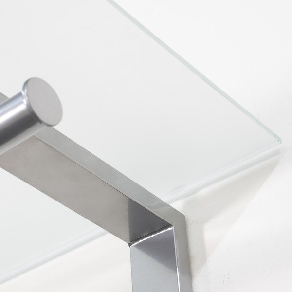 Kovový nástenný vešiak v striebornej farbe s poličkou 80 cm Dutch – Spinder Design-image-2