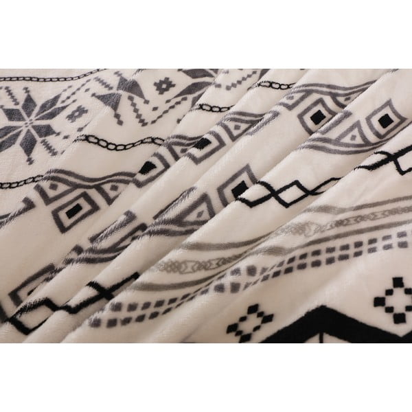 Čierno-krémovobiele obliečky na jednolôžko z mikroplyšu 140x200 cm – My House-image-3