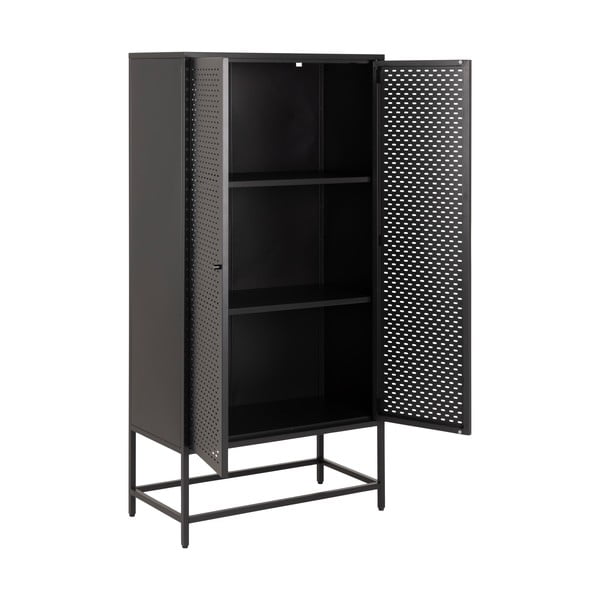 Čierna kovová šatníková skriňa 80x160 cm Newcastle – Actona-image-3