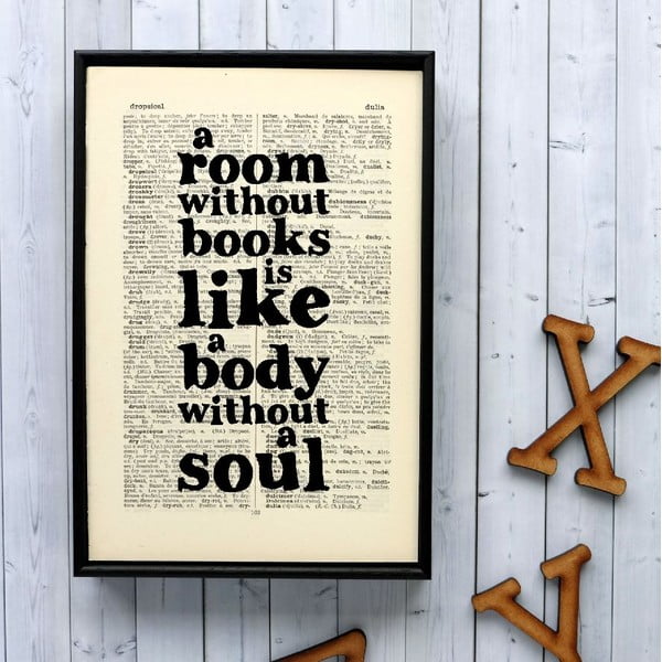 Plagát v drevenom ráme A Room Without Books