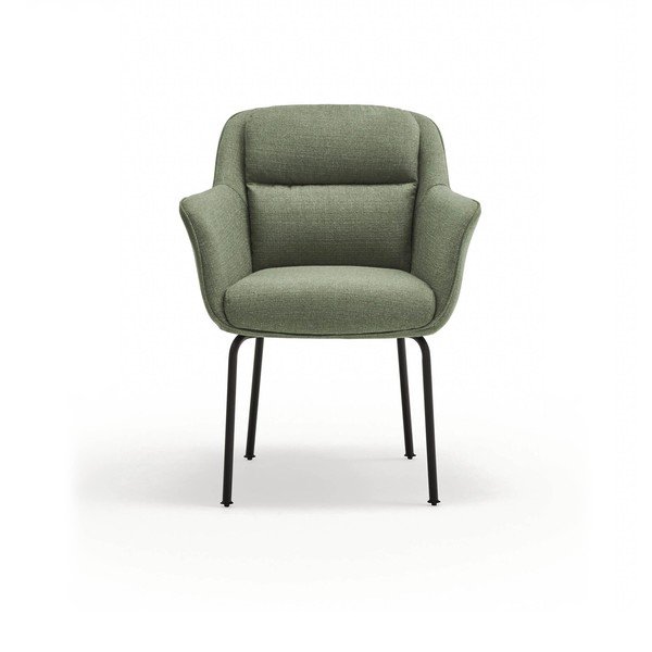 Zelené čalúnené jedálenské kreslo s podrúčkami Sadira – Teulat-image-2