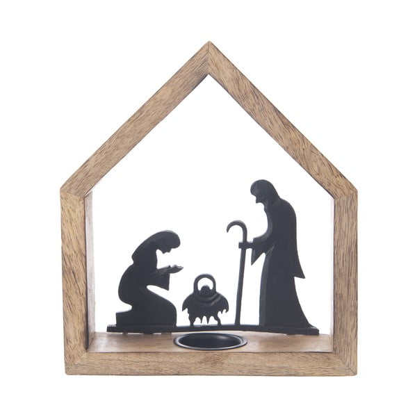 Drevený svietnik s vianočným motívom – Dakls