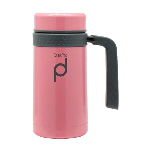 Ružový termohrnček Pioneer Drinkpod , 450 ml
