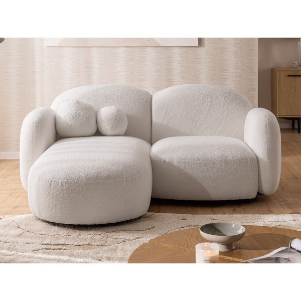 Krémová rohová pohovka z textílie buklé (ľavý roh/s leňoškou) Orbit – Ropez-image-1