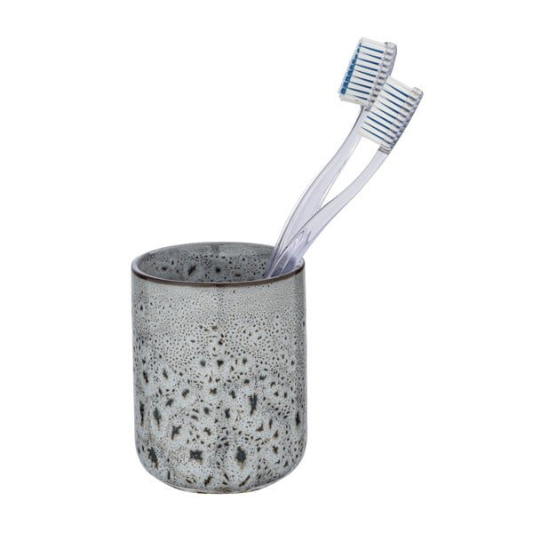 Sivý keramický pohárik na kefky Wenko Oviedo-image-2