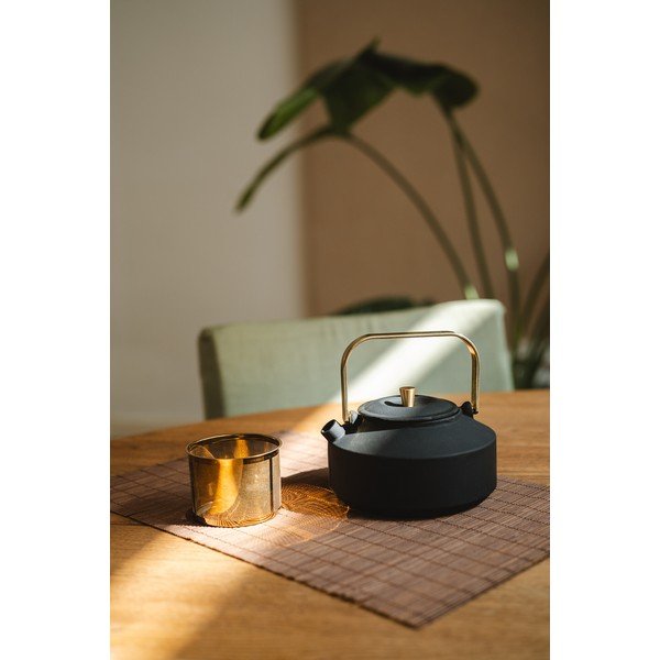 Čierna kanvica na čaj z liatiny so sitkom 1 l Shangdong – Bredemeijer-image-1