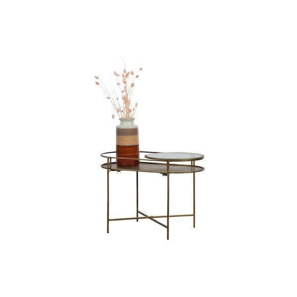 Sklenený odkladací stolík s podnožím v zlatej farbe BePureHome-image-4
