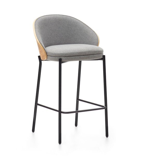 Sivá/v prírodnej farbe barová stolička (výška sedadla 65 cm) Eamy – Kave Home