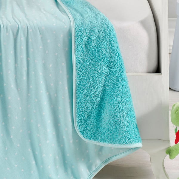 Tyrkysovomodrá bavlnená detská deka 100x80 cm Sunny - Mijolnir-image-1