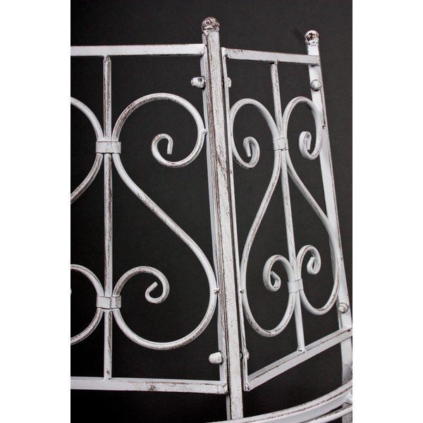 Biela kovová záhradná lavica Varda – Garden Pleasure-image-2