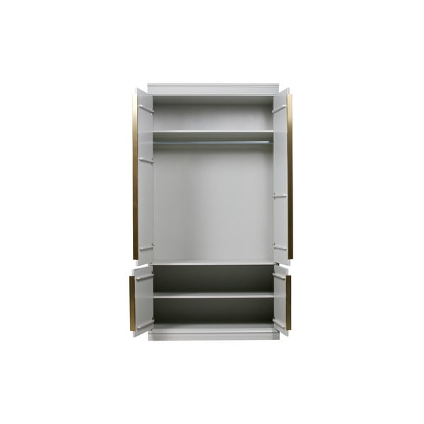 Svetlosivá šatníková skriňa z borovicového dreva 110x215x62 cm Organize – WOOOD-image-3