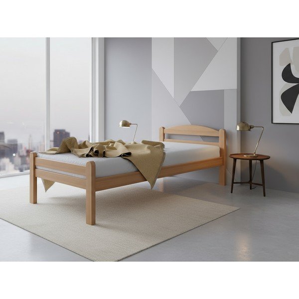 Jednolôžková posteľ z bukového dreva s roštom 90x200 cm v prírodnej farbe Bellariva – B.E.S.-image-1