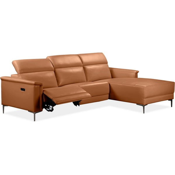 Hnedá rohová pohovka z imitácie kože (pravý roh) Lund – Støraa-image-1