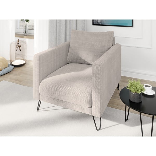 Svetlohnedé ženilkové kreslo Freya – Ropez-image-3