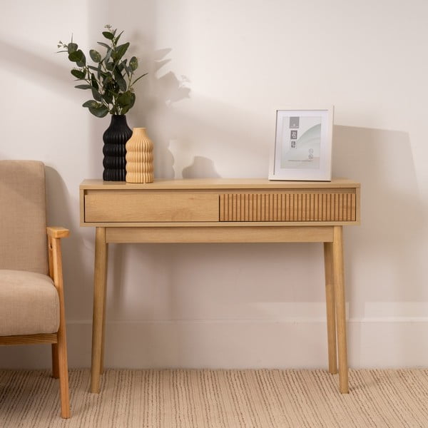 Konzolový stolík v prírodnej farbe 30x100 cm Iona – Casa Selección-image-1