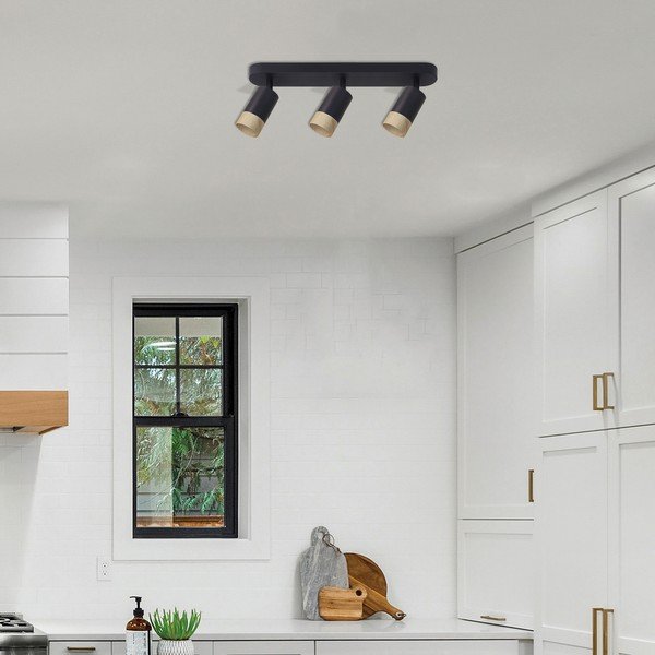 Stropné svietidlo s kovovým tienidlom v čierno-prírodnej farbe 48x5.5 cm Conti - Candellux Lighting-image-1