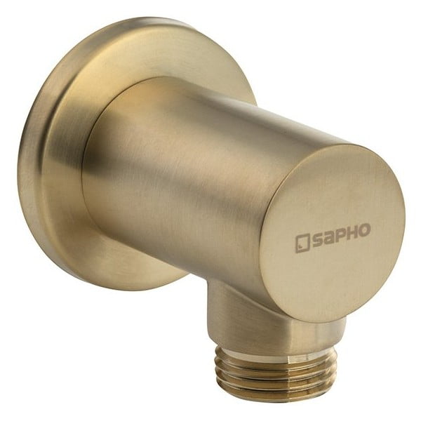 Mosadzný diel na pripojenie sprchy v zlatej farbe ø 6 cm – Sapho