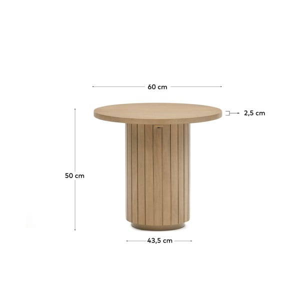 Okrúhly odkladací stolík z mangového dreva ø 60 cm Licia - Kave Home-image-4