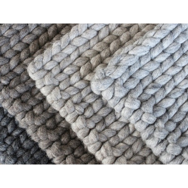 Pieskovohnedý pletený vlnený koberec Wooldot Braided rugs, 170 x 240 cm-image-2