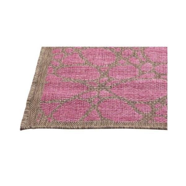 Ružový vonkajší koberec Floorita Fiore, 135 × 190 cm-image-1