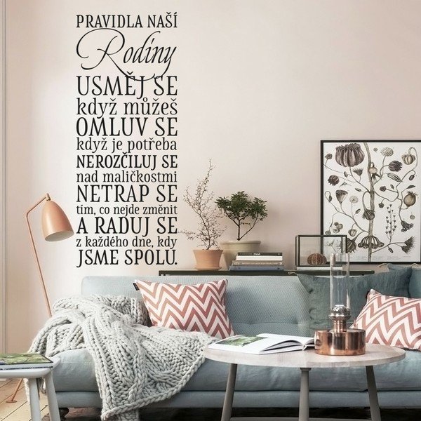 Nástenná samolepka Pravidla rodiny