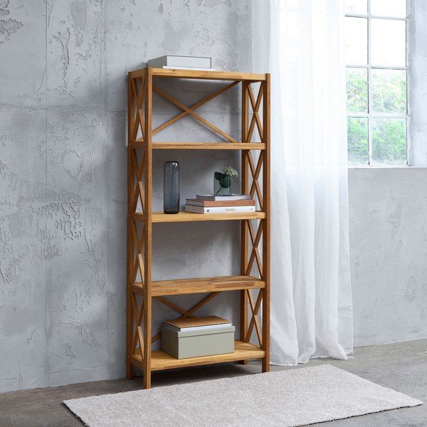 Regál z dubového dreva v prírodnej farbe 70x161 cm X-Shelf – Unique Furniture-image-1