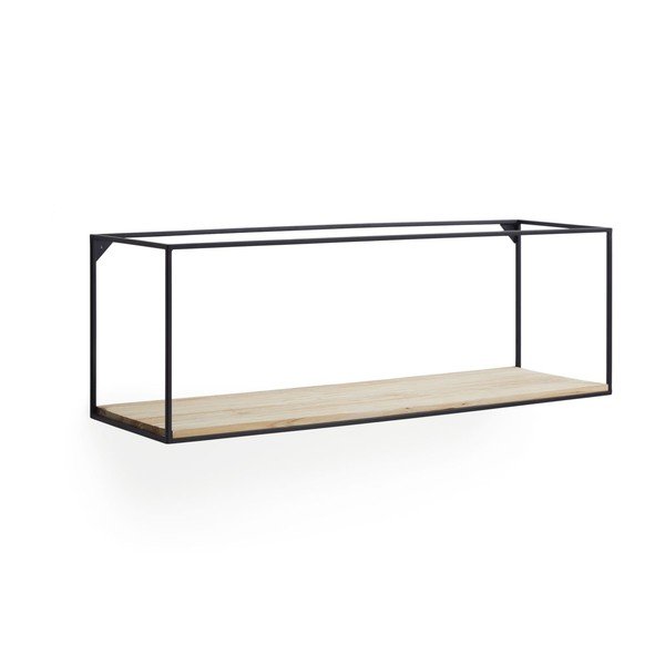 Čierna/v prírodnej farbe polica z jedlového dreva 90 cm Elisha – Kave Home