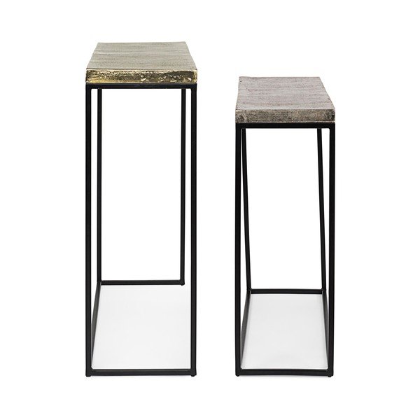 Kovové konzolové stolíky v súprave 2 ks 29x99 cm Amira – Bizzotto-image-2