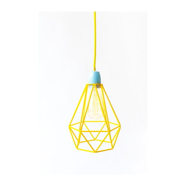 Svietidlo so žltým tienidlom a žltým káblom Filament Style Diamond # 1