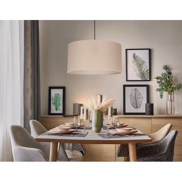 Béžové závesné svietidlo s textilným tienidlom ø 40 cm Shanti – Candellux Lighting-image-4