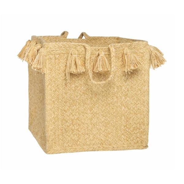 Žltý bavlnený ručne tkaný box Nattiot, ∅ 30 cm