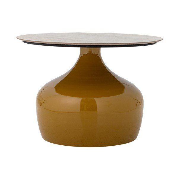 Žltý okrúhly konferenčný stolík s keramickou doskou ø 60 cm Lecco – Bloomingville-image-3