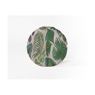 Okrúhly dekoratívny vankúš so zamatovým poťahom Velvet Atelier Leaves, ⌀ 45 cm