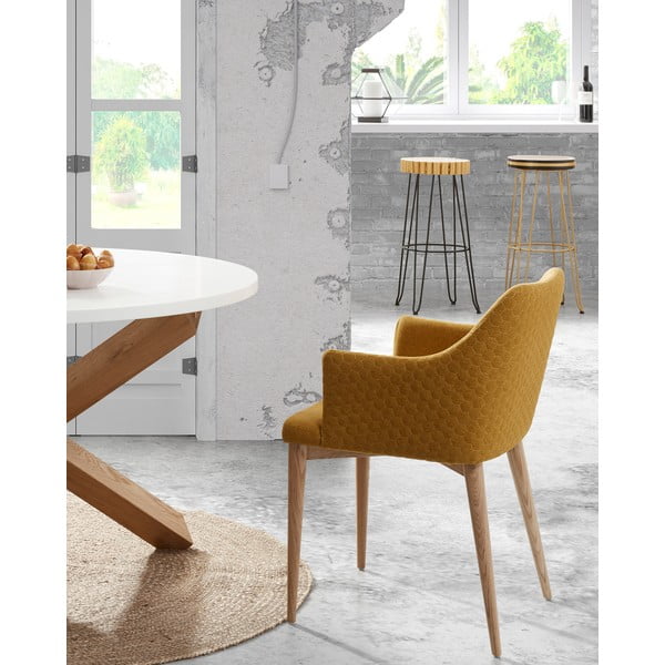 Horčicovožltá jedálenská stolička Kave Home Danai-image-4